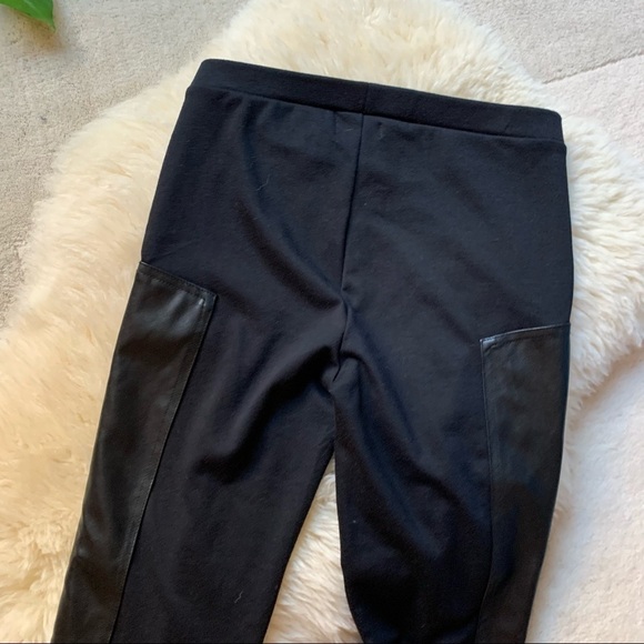 Trouvé Faux Leather Panel Black Classic Leggings M - Picture 5 of 10
